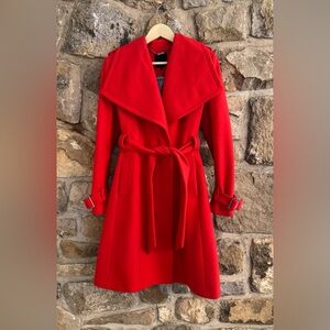 Ted Baker long red wool coat size 2